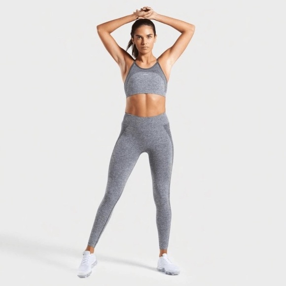 Gymshark Flex High Waisted Leggings in Grey/Pink - Picture 4 of 12